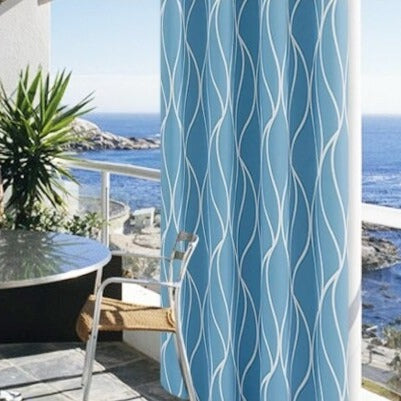 Outdoor-Vorhang Ferala mit modernem Wellenmuster