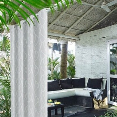 Outdoor-Vorhang Ferala mit modernem Wellenmuster