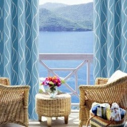 Outdoor-Vorhang Ferala mit modernem Wellenmuster