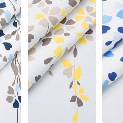 Outdoor Vorhang mit blauem Blumenmuster