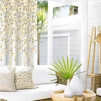 Outdoor Vorhang mit blauem Blumenmuster