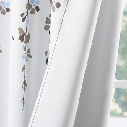 Outdoor Vorhang mit blauem Blumenmuster
