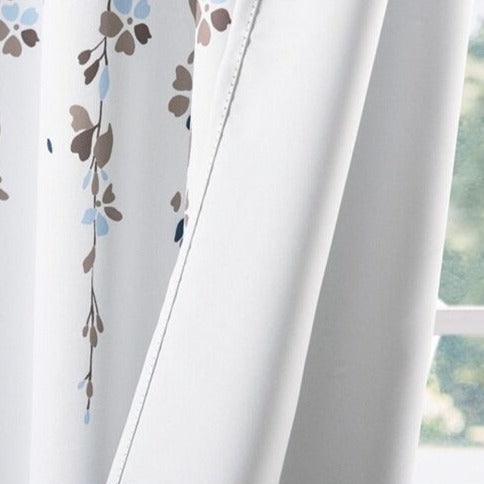 Outdoor Vorhang mit blauem Blumenmuster