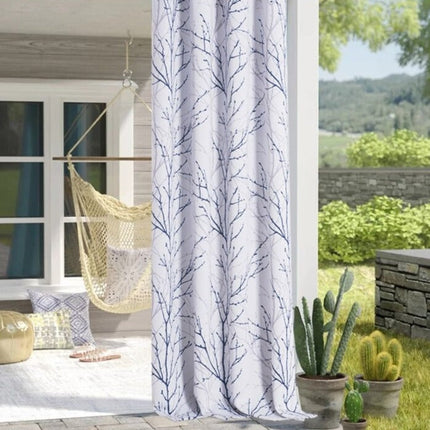 Blickdichter Außenvorhang mit Äste-Motiv