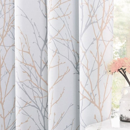 Blickdichter Außenvorhang mit Äste-Motiv