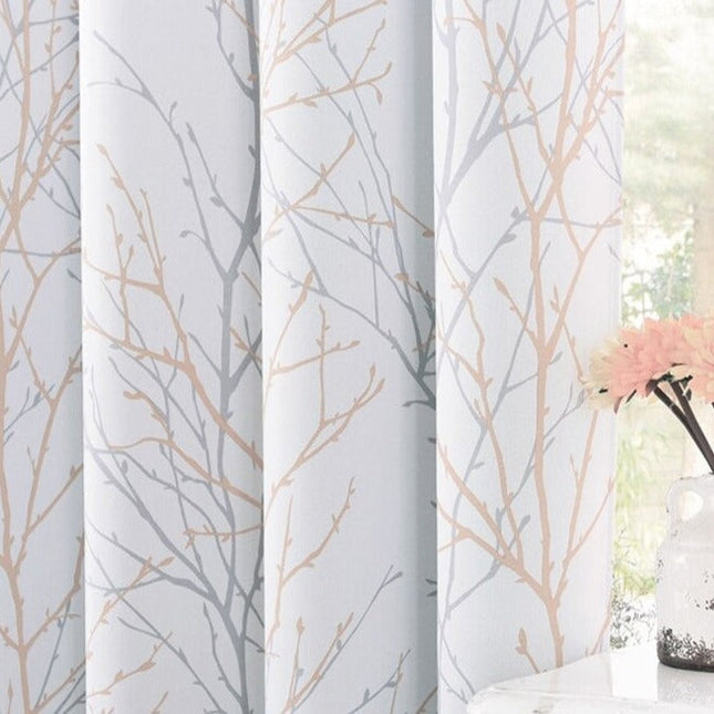 Blickdichter Außenvorhang mit Äste-Motiv