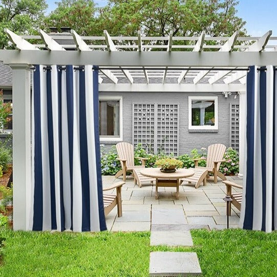 Gestreifter Outdoor Vorhang für Balkon