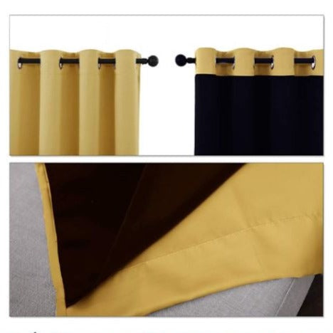 Verdunkelungsvorhang blickdicht für Wohnzimmer Gelb