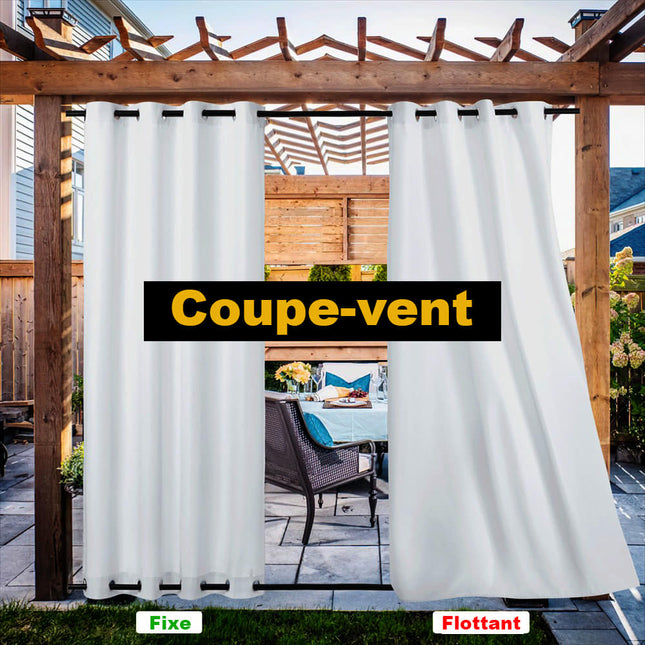 Winddichter Outdoor Vorhang in Weiß