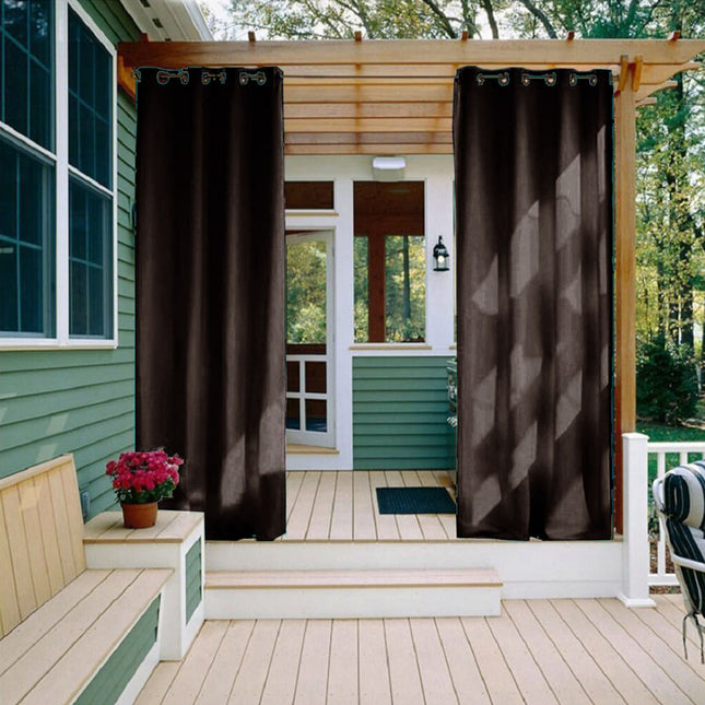 Wasserdichter Outdoor Vorhang Braun mit Ösen