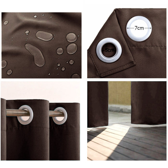 Wasserdichter Outdoor Vorhang Braun mit Ösen
