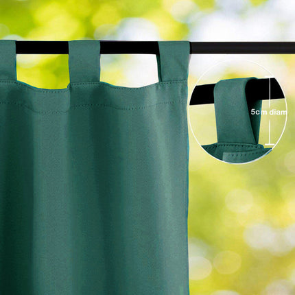 Outdoor-Vorhang Petrolgrün wasserabweisend mit Ösen