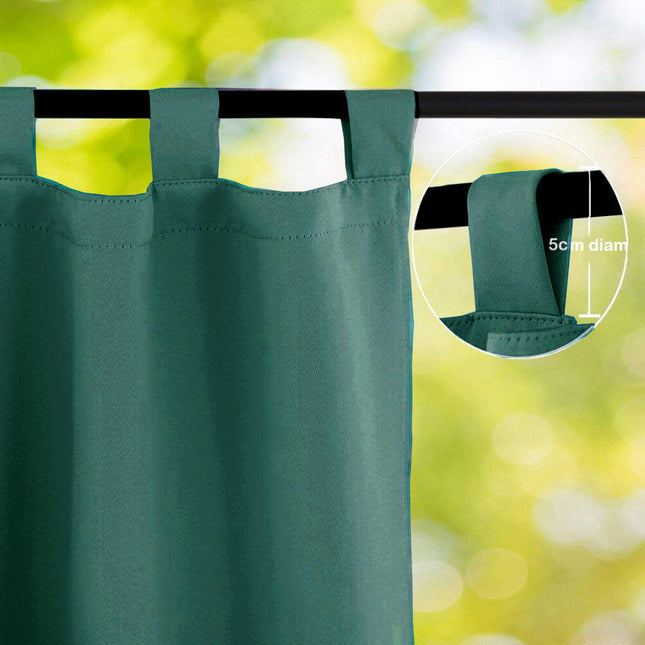 Outdoor-Vorhang Petrolgrün wasserabweisend mit Ösen