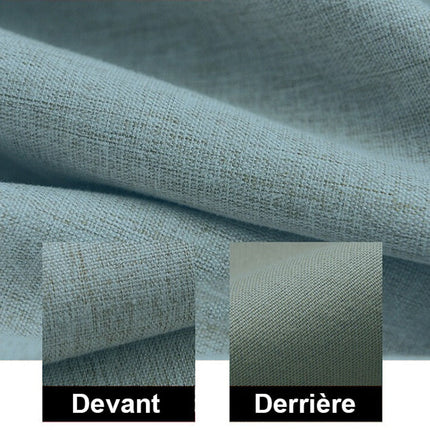 Blauer Verdunkelungsvorhang in Leinenoptik