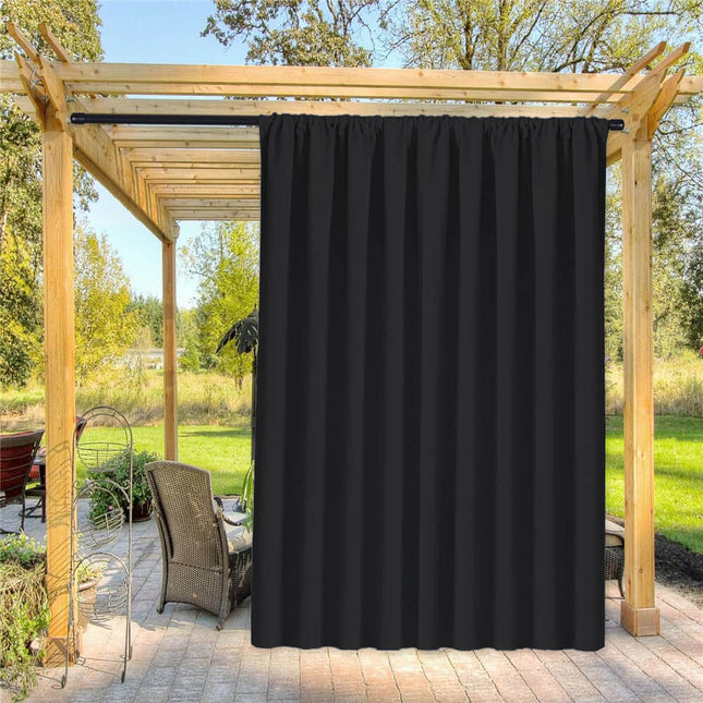 Outdoor-Vorhang Odaki Schwarz wasserabweisend