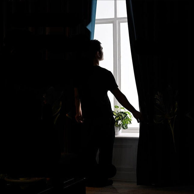 Schwarzer Verdunkelungsvorhang Tisto für Wohnzimmer