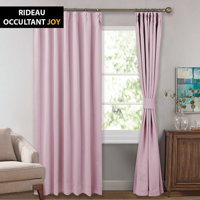 Verdunkelungsvorhang Hellrosa mit universellem Kräuselband