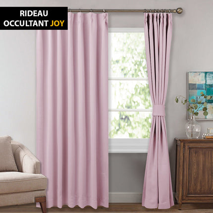 Verdunkelungsvorhang Hellrosa mit universellem Kräuselband