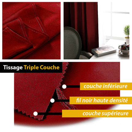 Einfarbiger Verdunkelungsvorhang in Bordeauxrot