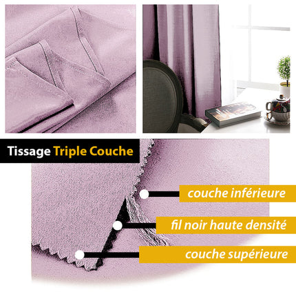 Verdunkelungsvorhang Hellrosa mit universellem Kräuselband