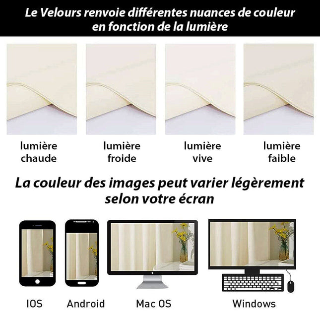 Isoliervorhang Luxury Samt in Elfenbein