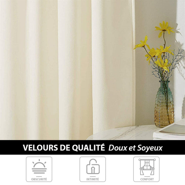 Isoliervorhang Luxury Samt in Elfenbein