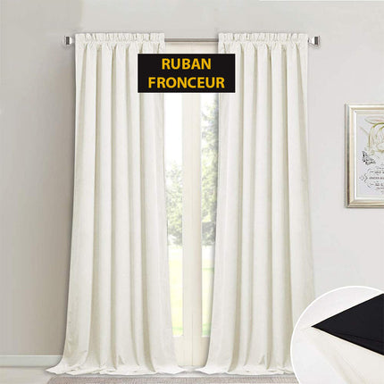 Weißer Verdunkelungsvorhang aus edlem Samt