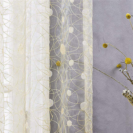 Beige Voile-Gardine mit Vogelmotiv