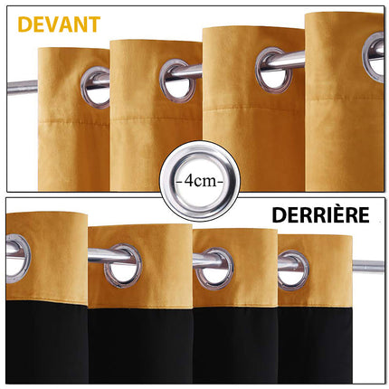 Samt Verdunkelungsvorhang in Senfgelb