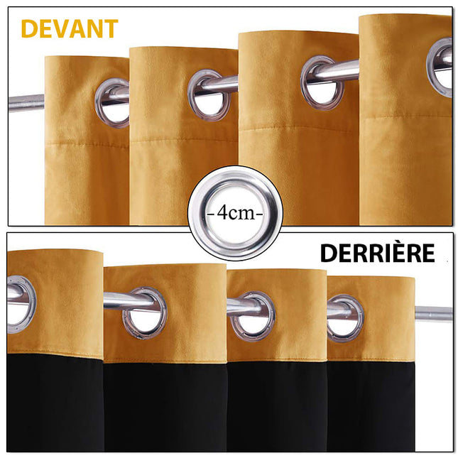 Samt Verdunkelungsvorhang in Senfgelb